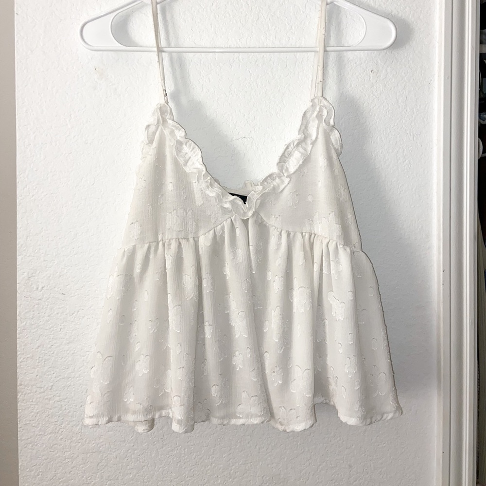 flowy white tank top